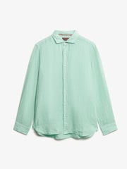 Superdry Green Vacation Long Sleeve 100% Linen Shirt - Image 5 of 6