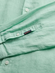 Superdry Green Vacation Long Sleeve 100% Linen Shirt - Image 6 of 6