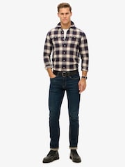 Superdry Blue Merchant Check 100% Cotton Shirt - Image 2 of 6