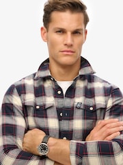 Superdry Blue Merchant Check 100% Cotton Shirt - Image 3 of 6