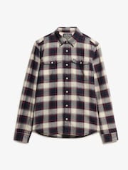 Superdry Blue Merchant Check 100% Cotton Shirt - Image 4 of 6