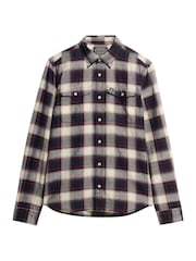 Superdry Blue Merchant Check 100% Cotton Shirt - Image 5 of 6