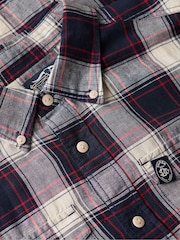 Superdry Blue Merchant Check 100% Cotton Shirt - Image 6 of 6