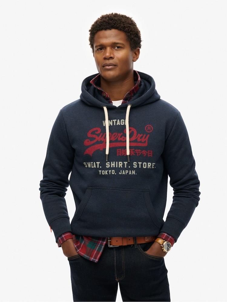 Синій - Superdry VL Heritage Relaxed худі - Image 1 of 1