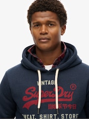 Azul - Superdry VL Heritage Relaxed Hoodie - Imagen 3 de 5