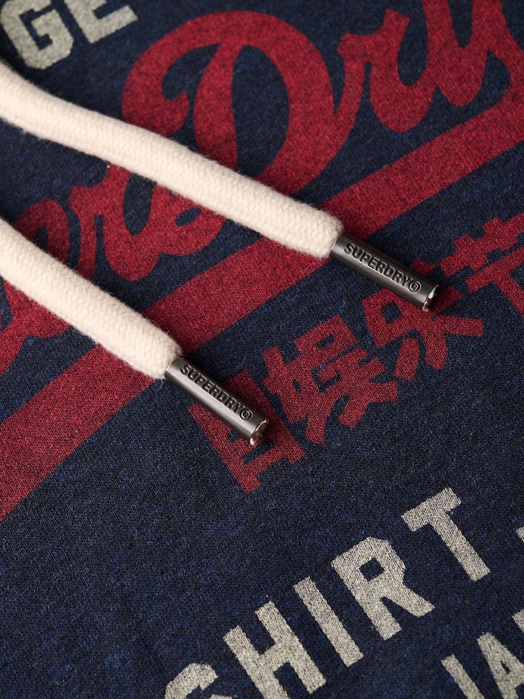 Azul - Superdry VL Heritage Relaxed Hoodie - Imagen 5 de 5