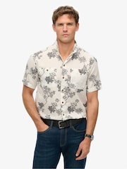 Superdry White Hawaiian Print Shirt - Image 1 of 6