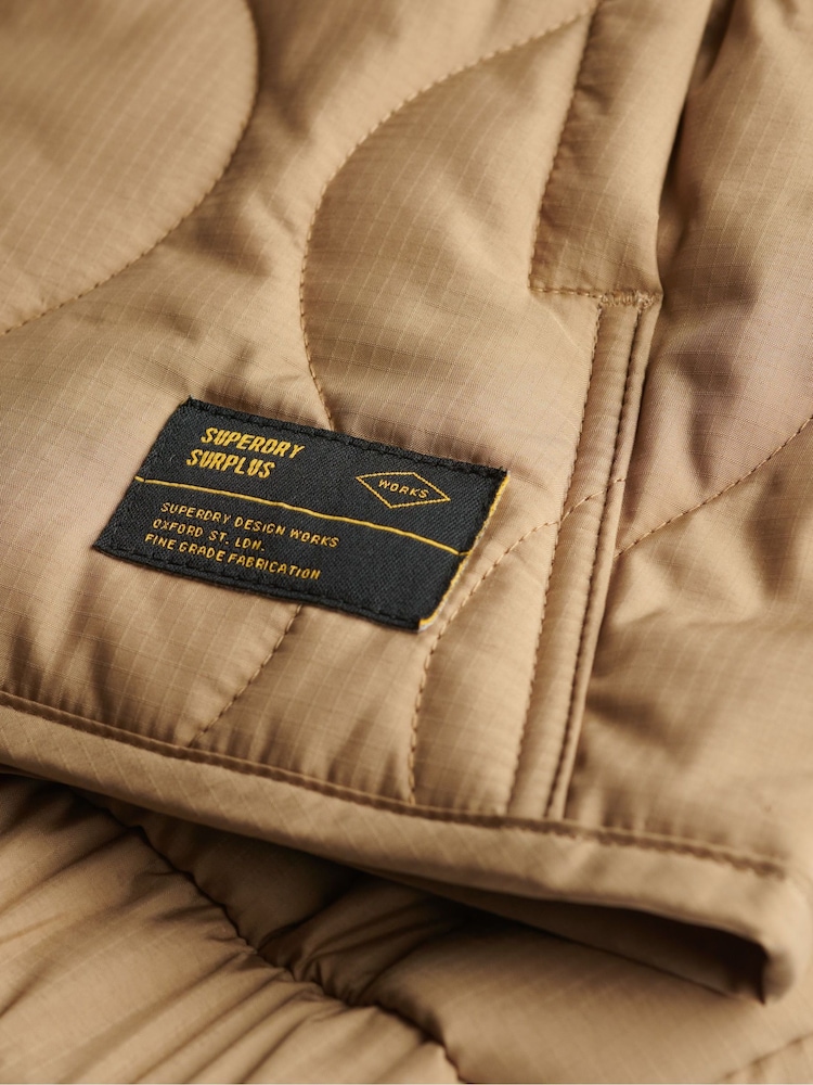 Superdry Brown Surplus Quilted Liner Jacket - Image 5 of 5