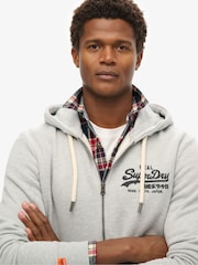 Superdry Grey VL Embroidered Logo Zip Hoodie - Image 3 of 5