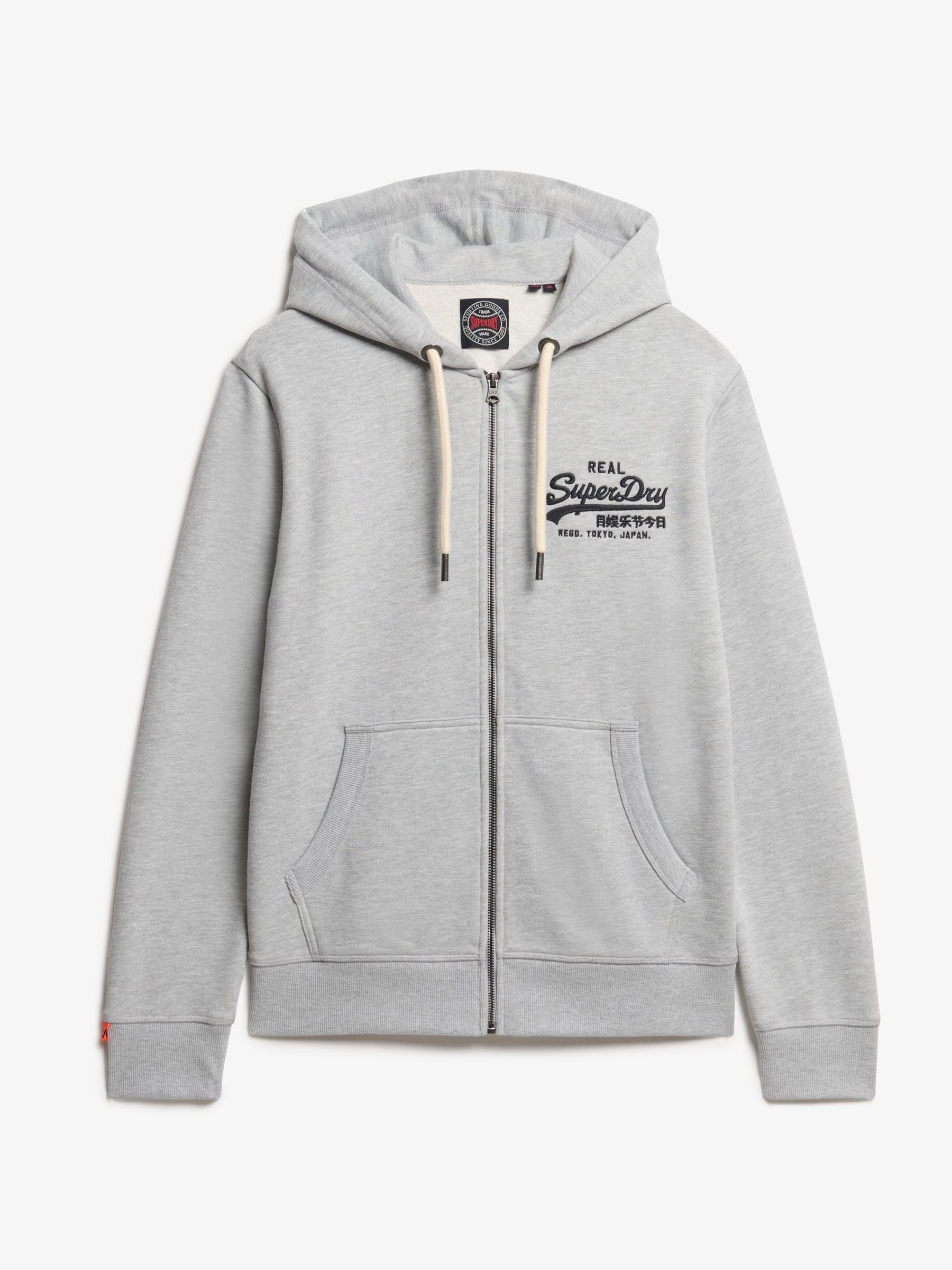 Buy Superdry Grey VL Embroidered Logo Zip Hoodie from Next