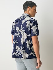 Superdry Blue Dark Hawaiian Print Shirt - Image 2 of 6