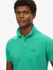 Superdry Green Vintage Destroy Relaxed 100% Cotton Polo Shirt - Image 3 of 5