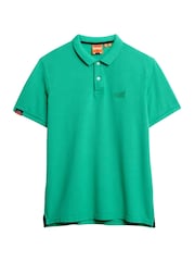 Superdry Green Vintage Destroy Relaxed 100% Cotton Polo Shirt - Image 4 of 5