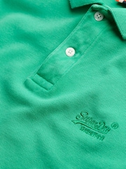 Superdry Green Vintage Destroy Relaxed 100% Cotton Polo Shirt - Image 5 of 5