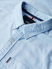синее небо - Оксфордская рубашка из 100% хлопка с короткими рукавами Superdry - Изображение 3 из 3