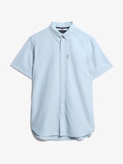 Superdry sky Blue Oxford Short Sleeve 100% Cotton Shirt - Image 7 of 8