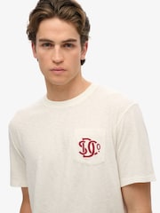Superdry Cream Merchant Graphic Loose Fit 100% Cotton T-Shirt - Image 3 of 5