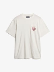 Superdry Cream Merchant Graphic Loose Fit 100% Cotton T-Shirt - Image 4 of 5