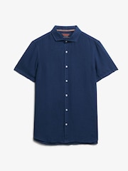 Superdry Blue Chrome Vacation 100% Linen Shirt - Image 2 of 5