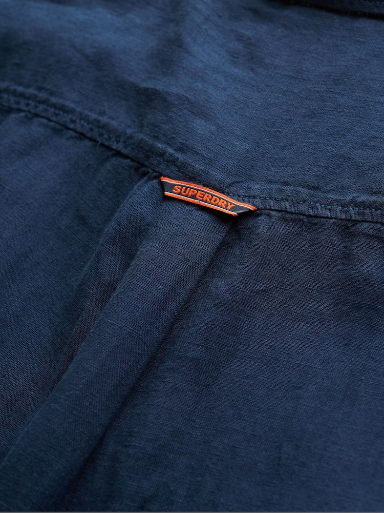 Cromo azul - Camisa de linho Superdry Vacation 100% - Imagem 3 de 3