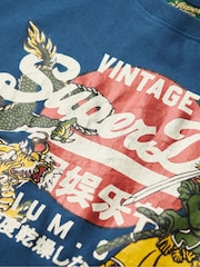 Superdry Blue VL Tokyo Relaxed 100% Cotton T-Shirt - Image 2 of 2