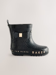 Baker by Ted Baker Girls Faux Fur Lined Welly Boots with Bow - Image 1 of 5