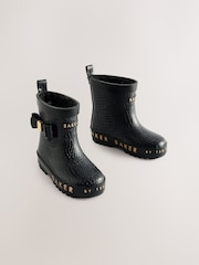 Baker by Ted Baker Girls Faux Fur Lined Welly Boots with Bow - Image 2 of 5