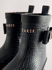 Baker by Ted Baker Girls Faux Fur Lined Welly Boots with Bow - Image 3 of 5