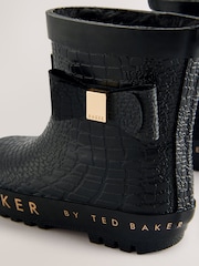 Baker by Ted Baker Girls Faux Fur Lined Welly Boots with Bow - Image 4 of 5