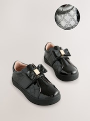 Baker by Ted Baker Boys Back to School Patent Bow Black Trainers - Image 1 of 5