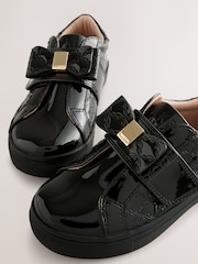 Baker by Ted Baker Boys Back to School Patent Bow Black Trainers - Image 3 of 5