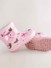 Baker by Ted Baker Girls Faux Fur Lined Welly Boots with Bow - Image 5 of 5
