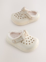 عاجي - Baker by Ted Baker Girls Borg Lined Clog Slippers - صورة 1 من 6