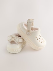 عاجي - Baker by Ted Baker Girls Borg Lined Clog Slippers - صورة 4 من 6