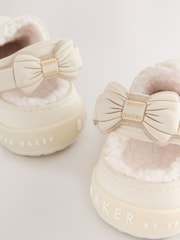 عاجي - Baker by Ted Baker Girls Borg Lined Clog Slippers - صورة 5 من 6