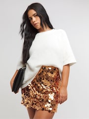 Gold - Simply Be Mixed Disc Sequin Mini Skirt - Bild 1 von 4