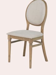 Laura Ashley Oak Wellington Pair Of Upholstered Dining Chairs - Image 3 of 5