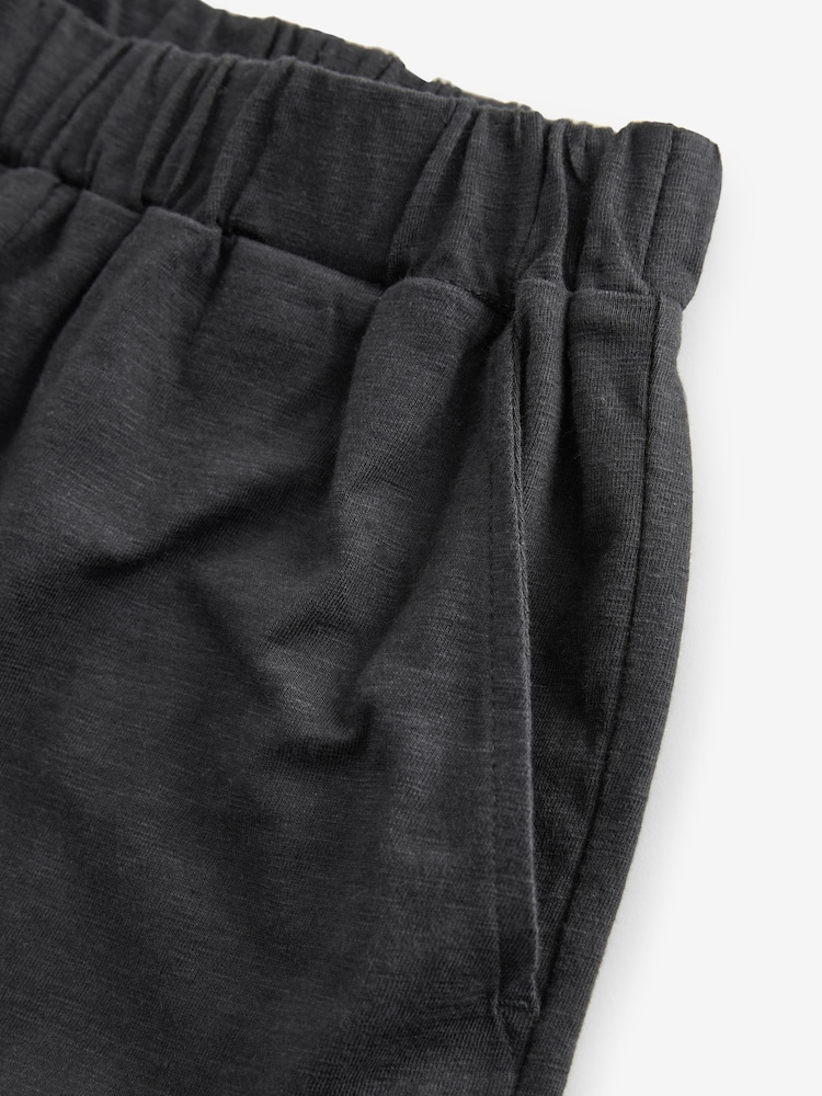 Black 100% Cotton Jersey Summer Shorts - Image 10 of 10