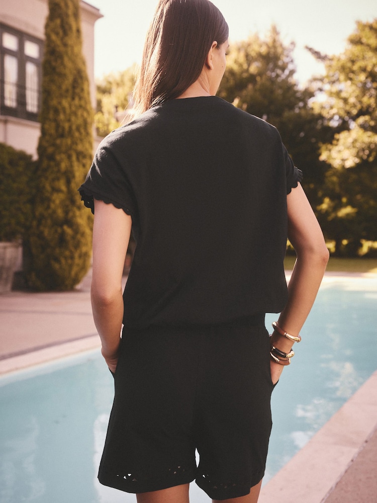 Noir - Short d’été 100% coton en jersey - Image 5 of 10