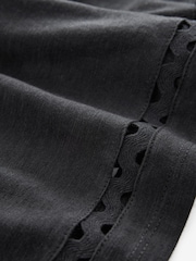 Black 100% Cotton Jersey Summer Shorts - Image 9 of 10