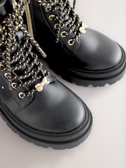 Baker by Ted Baker Girls Embossed Lace-Up Chunky Boots - Image 4 of 6
