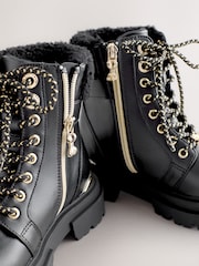 Baker by Ted Baker Girls Embossed Lace-Up Chunky Boots - Image 5 of 6