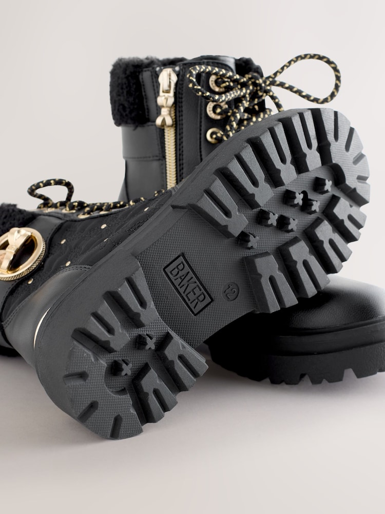 Baker by Ted Baker Girls Embossed Lace-Up Chunky Boots - Image 6 of 6 Baker by Ted Baker Girls Embossed Lace-Up Chunky Boots - Image 6 of 6