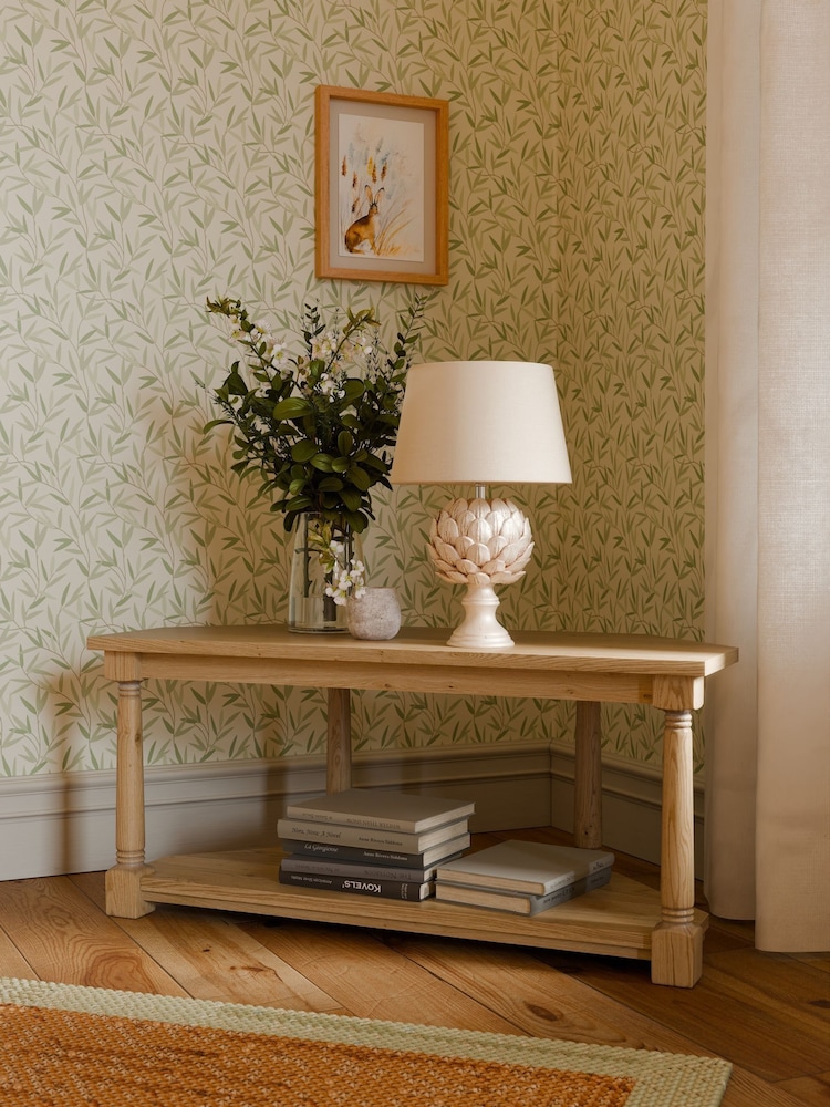 Laura Ashley Oak Wellington Corner TV Unit - Image 1 of 5