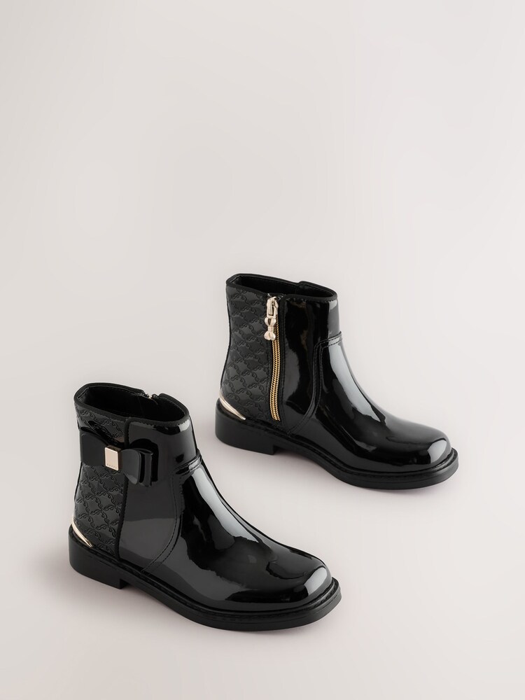 Baker by Ted Baker Girls Patent Chelsea Black Boots - Image 2 of 7