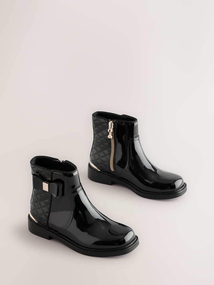 Baker by Ted Baker Girls Patent Chelsea Black Boots - Image 2 of 7 Baker by Ted Baker Girls Patent Chelsea Black Boots - Image 2 of 7