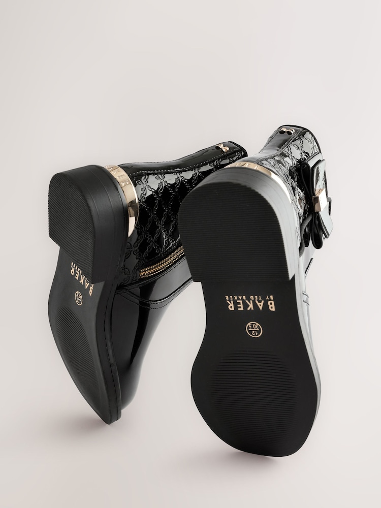 Baker by Ted Baker Girls Patent Chelsea Black Boots - Image 7 of 7