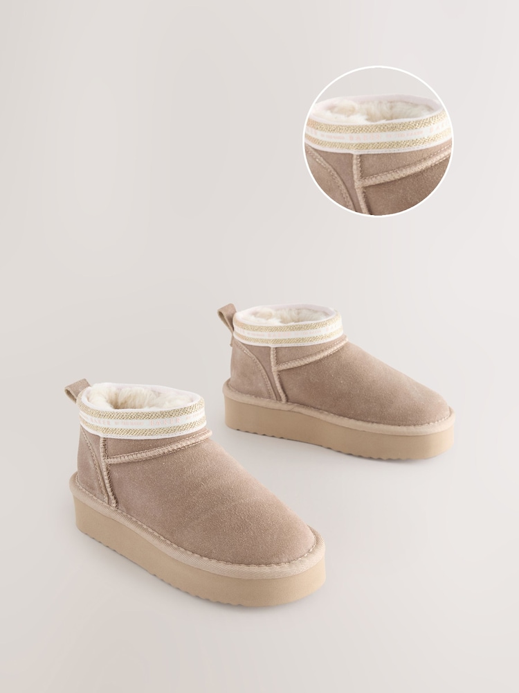 Baker by Ted Baker Girls Cosy Suede Slipper Boots - Image 1 of 5 Baker by Ted Baker Girls Cosy Suede Slipper Boots - Image 1 of 5