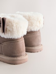 Baker by Ted Baker Girls Faux Fur Cuff Boot Slippers with Bow - Image 5 of 6
