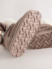 Baker by Ted Baker Girls Faux Fur Cuff Boot Slippers with Bow - Image 6 of 6